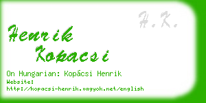 henrik kopacsi business card