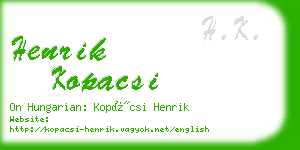 henrik kopacsi business card